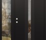 Modern Steel Front Door DIAMOND A3 48" X 80" BLACK/BLACK CLEAR GLASS PANEL BLACK RHI WITH SIDELITE CLEAR GLASS
