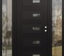 Modern Steel Front Door Diamond D7 64" x 80" black/black clear Glass Panel black LHI with 2 Sidelites clear Glass