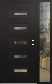 Diamond D6 50" x 80" black/black clear Glass Panel black LHI with Sidelite clear Glass