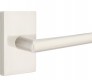 Emtek stuttgart door lever with modern rectangular rosette dummy satin nickel (us15) 5052