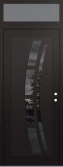 Diamond C12 36" x 96" black/black mirrored Glass Panel black LHI with Transom frosted Glass