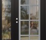 Modern Steel Front Door Diamond C16 50" x 80" black/black clear Glass Panel stainless steel RHI with Sidelite clear Glass