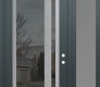 Modern Steel Front Door Diamond C15 52" x 96" anthracite/anthracite mirrored Glass Panel stainless steel LHI with Sidelite and Transom frosted Glass