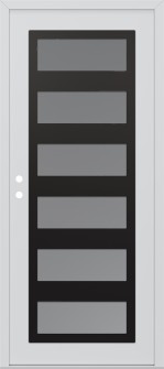 Diamond C9 36" x 80" white/white frosted Glass Panel black RHI