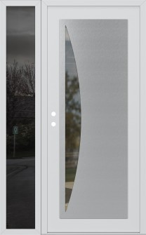 Diamond C13 52" x 80" white/white clear Glass Panel stainless steel RHI with Sidelite mirrored Glass
