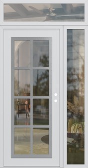 Diamond C16 52" x 96" white/white clear Glass Panel stainless steel LHI with Sidelite and Transom clear Glass