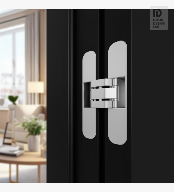 Modern interior Avon 4 Lite Clear Vetro Black Matte Double doors Door