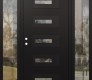 Modern Steel Front Door Diamond D6 68" x 80" black/black clear Glass Panel black RHI with 2 Sidelites clear Glass