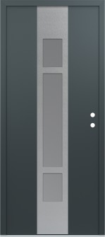 DIAMOND A9 36" X 80" ANTHRACITE/ANTHRACITE FROSTED GLASS PANEL STAINLESS STEEL LHI