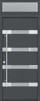 MODERN FRONT STEEL DOOR AURA ANTRACIT/WHITE 37 7/16" X 95 11/16" RHI + TRANSOM