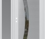 Modern Steel Front Door Diamond C4 48" x 80" white/white clear Glass Panel stainless steel RHI with Sidelite frosted Glass
