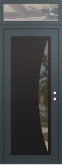 Diamond C13 36" x 96" anthracite/anthracite clear Glass Panel black LHI with Transom clear Glass