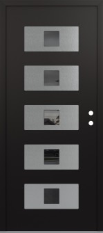 Diamond D8 36" x 80" black/black mirrored Glass Panel stainless steel LHI