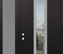 DIAMOND A11 50" X 96" BLACK/BLACK CLEAR GLASS PANEL STAINLESS STEEL LHI WITH SIDELITE AND TRANSOM FROSTED GLASS