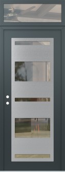 Diamond C10 36" x 96" anthracite/anthracite clear Glass Panel stainless steel RHI with Transom clear Glass