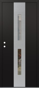 DIAMOND A6 36" X 80" BLACK/BLACK CLEAR GLASS PANEL STAINLESS STEEL RHI