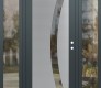 Modern Steel Front Door Diamond C4 64" x 80" anthracite/anthracite clear Glass Panel stainless steel LHI with 2 Sidelites clear Glass