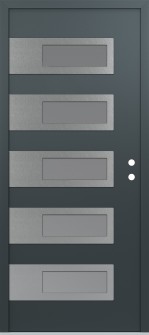 Diamond D3 36" x 80" anthracite/anthracite frosted Glass Panel stainless steel LHI