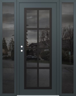 Diamond C16 68" x 80" anthracite/anthracite mirrored Glass Panel black RHI with 2 Sidelites mirrored Glass