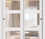 Smart Pro 3 Lite Clear Vetro Polar White Modern Interior Bypass Doors by Belldinni