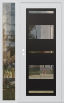 Diamond C10 50" x 80" white/white clear Glass Panel black RHI with Sidelite clear Glass