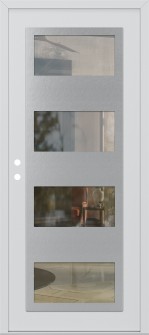 Diamond C2 36" x 80" white/white clear Glass Panel stainless steel RHI