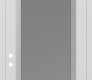 Modern Steel Front Door Diamond C1 36" x 96" white/white frosted Glass Panel stainless steel RHI with Transom frosted Glass