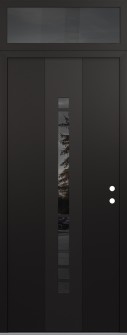 DIAMOND A3 36" X 96" BLACK/BLACK MIRRORED GLASS PANEL BLACK LHI WITH TRANSOM MIRRORED GLASS