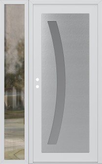 Diamond C4 52" x 80" white/white frosted Glass Panel stainless steel RHI with Sidelite clear Glass