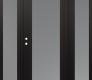 Modern Steel Front Door Diamond C1 68" x 80" black/white frosted Glass Panel black RHI with 2 Sidelites frosted Glass