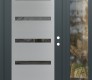 Modern Steel Front Door Diamond C7 52" x 80" anthracite/anthracite mirrored Glass Panel stainless steel LHI with Sidelite clear Glass