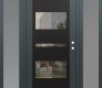 Modern Steel Front Door Diamond C10 68" x 80" anthracite/anthracite clear Glass Panel black LHI with 2 Sidelites frosted Glass