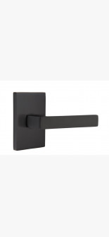 EMTEK BRESLIN LEVER WITH MODERN RECTANGULAR ROSETTE DUMMY FLAT BLACK (US19) 5052