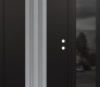 Modern Steel Front Door DIAMOND A8 50" X 80" BLACK/WHITE FROSTED GLASS PANEL STAINLESS STEEL LHI WITH SIDELITE MIRRORED GLASS