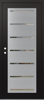 Diamond C11 36" x 80" black/black clear Glass Panel stainless steel RHI