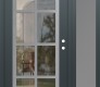 Modern Steel Front Door Diamond C16 48" x 80" anthracite/anthracite clear Glass Panel stainless steel LHI with Sidelite frosted Glass