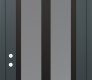 Modern Steel Front Door Diamond C14 36" x 96" anthracite/anthracite frosted Glass Panel black RHI with Transom frosted Glass