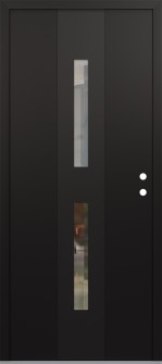 DIAMOND A6 36" X 80" BLACK/BLACK CLEAR GLASS PANEL BLACK LHI