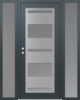 Diamond C10 60" x 80" anthracite/anthracite frosted Glass Panel stainless steel RHI with 2 Sidelites frosted Glass