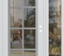 Modern Steel Front Door Diamond C16 52" x 80" white/white clear Glass Panel stainless steel LHI with Sidelite clear Glass