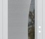 Modern Steel Front Door Diamond C13 36" x 96" white/white clear Glass Panel stainless steel LHI with Transom frosted Glass
