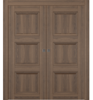 Oxford Duo 07 2Rn Pecan Nutwood Double pocket doors
