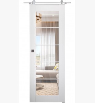 Smart Pro 5 Lite Clear Vetro Polar White Barn doors