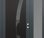 Modern Steel Front Door Diamond C4 52" x 96" anthracite/anthracite mirrored Glass Panel black LHI with Sidelite and Transom frosted Glass