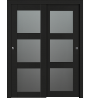 Avon 3 Lite Vetro Black Matte Bypass doors