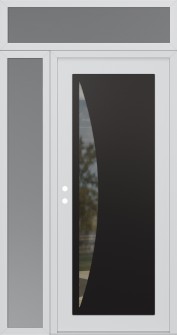 Diamond C13 50" x 96" white/white clear Glass Panel black RHI with Sidelite and Transom frosted Glass