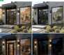 Diamond C12 60" x 80" black/black mirrored Glass Panel black RHI with 2 Sidelites frosted Glass