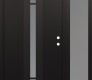Modern Steel Front Door DIAMOND A4 52" X 80" BLACK/WHITE FROSTED GLASS PANEL BLACK LHI WITH SIDELITE FROSTED GLASS