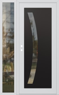 Diamond C4 52" x 80" white/white clear Glass Panel black RHI with Sidelite clear Glass