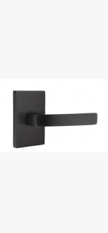 EMTEK BRESLIN LEVER WITH MODERN RECTANGULAR ROSETTE PASSAGE RH FLAT BLACK (US19) 5112